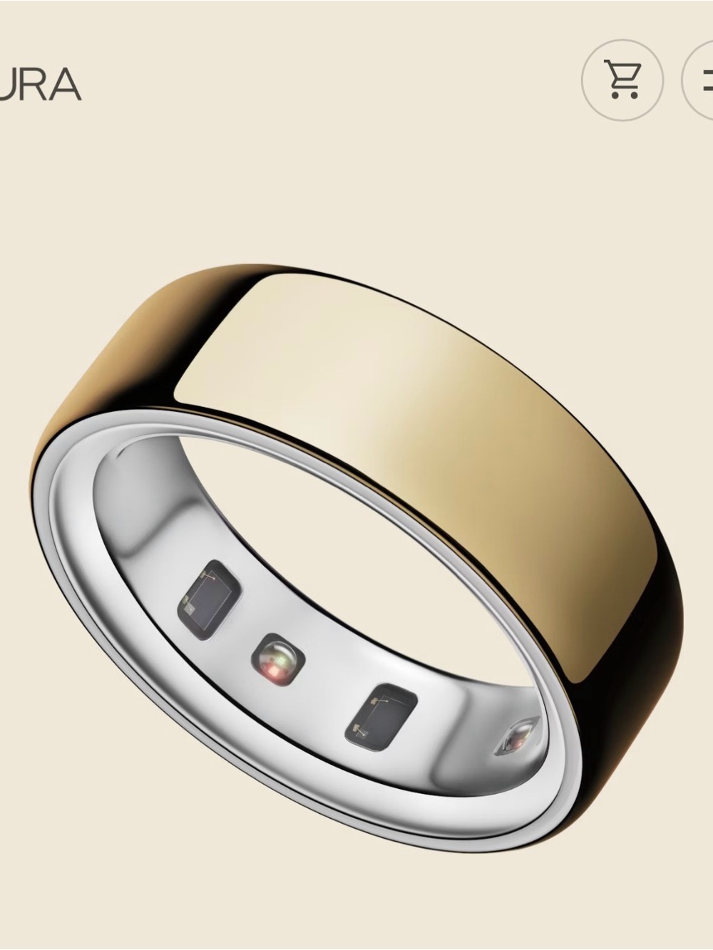 Oura Ring Gen 4 in Gold, Size 8